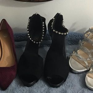 Black Suede heel 2.5 inch heel